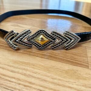 Vintage Leather Belt Dame Belt Genuine Leather Arrow Festival  Buckle Measure